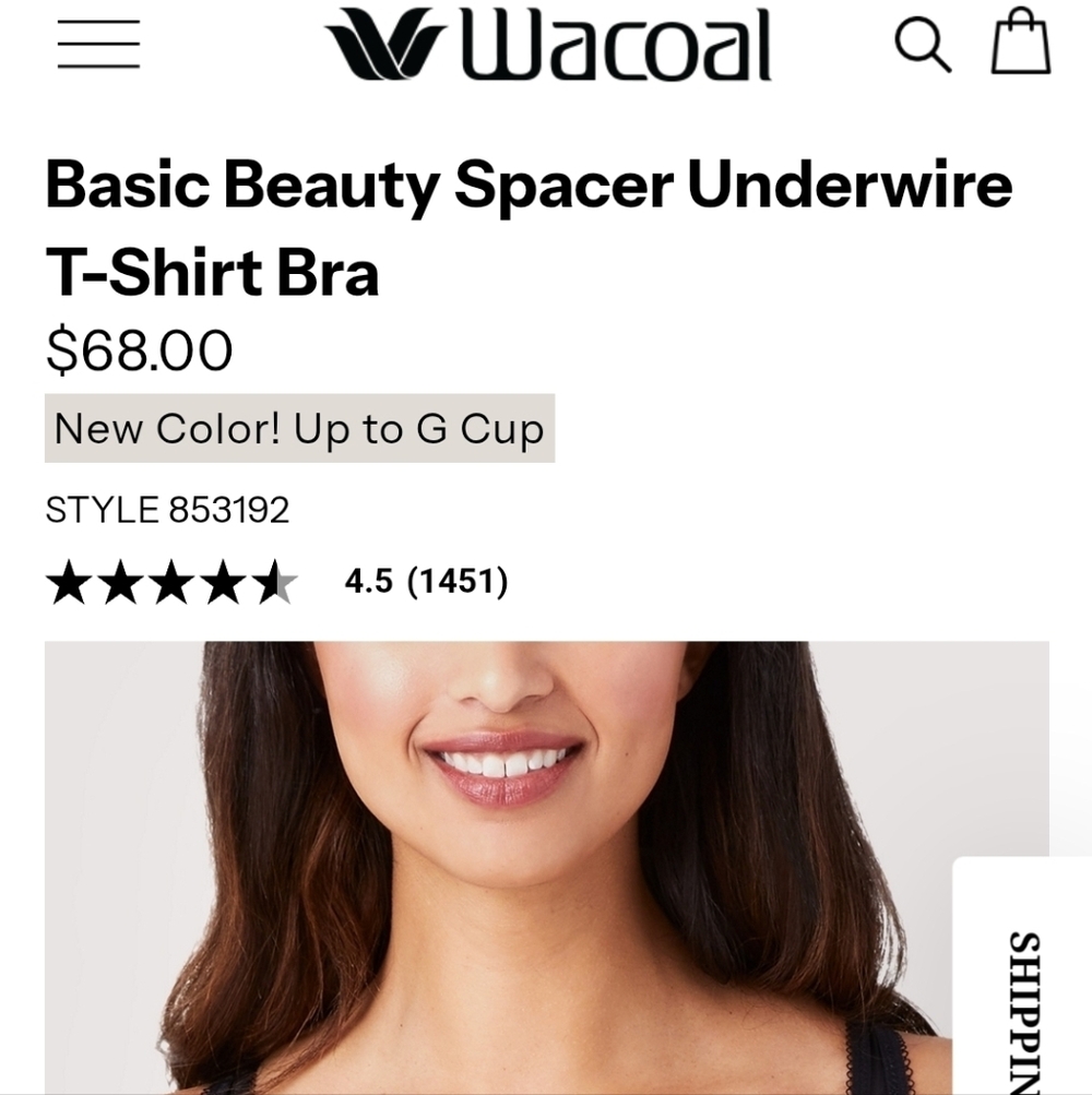 Wacoal Basic Beauty Spacer Underwire Bra - Black 36DD